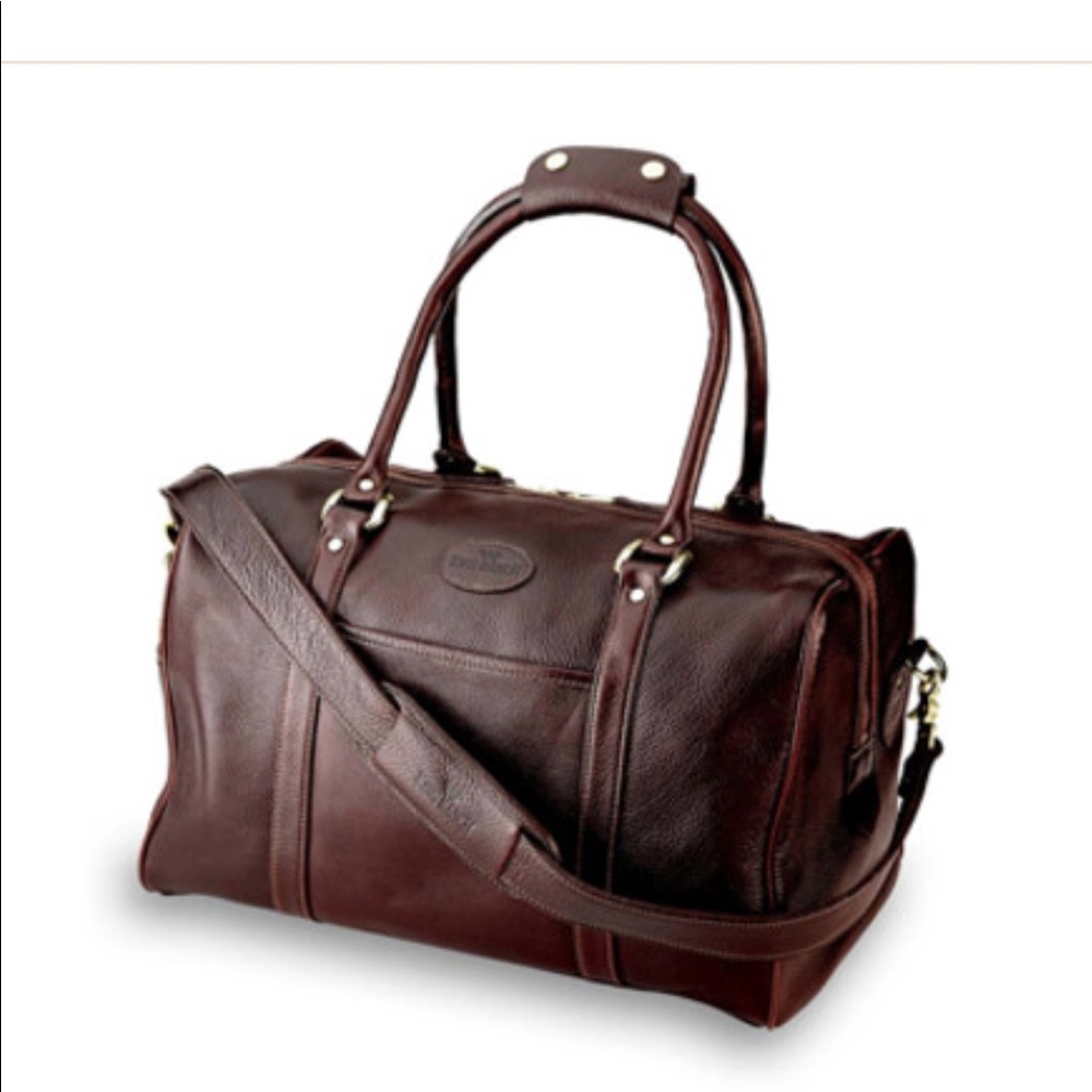 NWOT Leather Zipper Top Duffle Bag